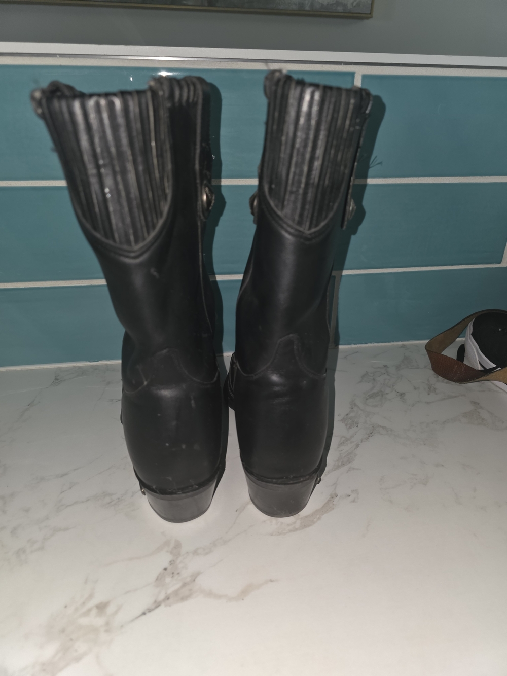 Harley-Davidson Black Leather Women's Western Boots with Concho Accent - Picture 6 of 16